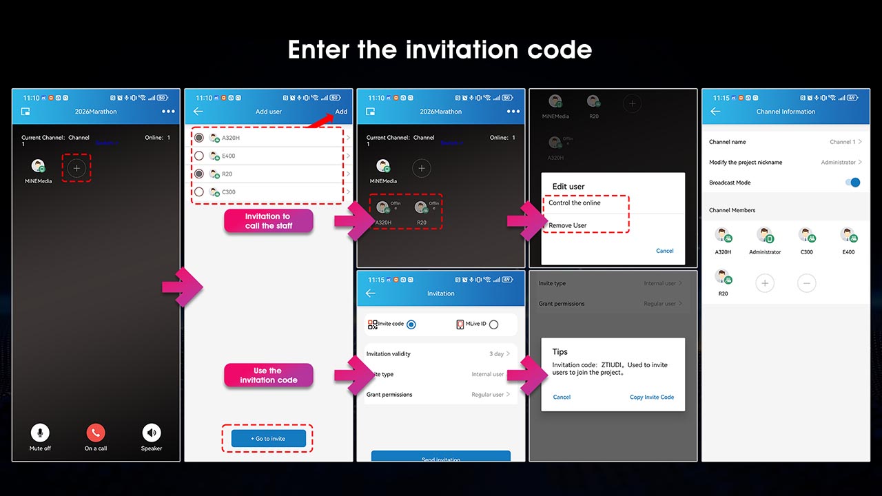 Create a new team call project on the mobile app